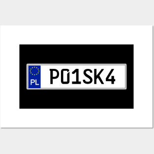 Poland car license plate Posters and Art